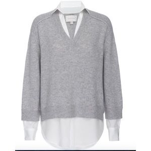 Brochu Walker V Neck Looker gray sweater in XS